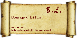 Bosnyák Lilla névjegykártya